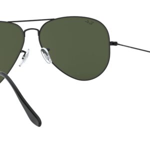 Ray-Ban RB3026 Aviator Large Metal II Sunglasses, Black/G-15 Green, 62 mm