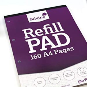 Silvine Refill Pad Headbound Perforated Punched Graph 2/10/20mm 75gsm A4 Ref A4RPG [Pack of 6]