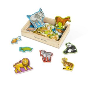 melissa & doug 20 wooden animal magnets in a box - fsc certified