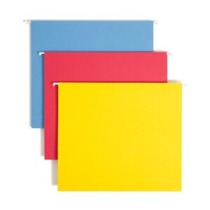 Smead Box Bottom Hanging File Folder with Tab, 2" Expansion, Letter Size, Assorted Colors, 25 per Box (64264)