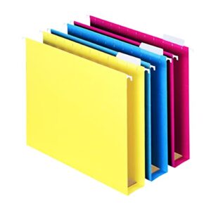 Smead Box Bottom Hanging File Folder with Tab, 2" Expansion, Letter Size, Assorted Colors, 25 per Box (64264)