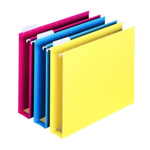 Smead Box Bottom Hanging File Folder with Tab, 2" Expansion, Letter Size, Assorted Colors, 25 per Box (64264)