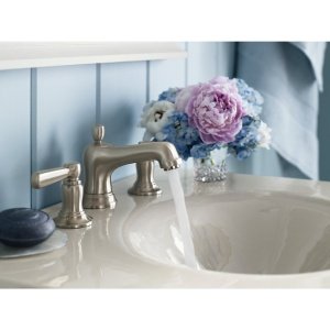 KOHLER 10577-4-SN Bancroft Widespread Bathroom Sink Faucet, 1.2 gpm, Vibrant Polished Nickel