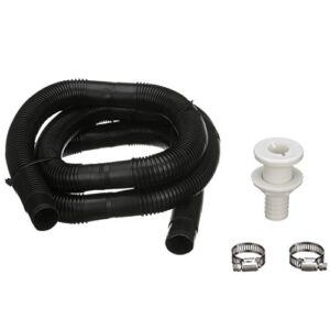 seachoice bilge pump installation kit for 1-1/8 in. outlets, w/ 6 ft. hose, 2 hose clamps, and thru-hull fitting