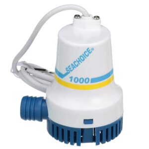 Seachoice Durable Bilge Pump, 1,000 GPH, 12V, 5.5 Amps, 7A Fuse