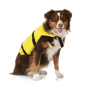 Seachoice Dog Life Vest, Adjustable Life Jacket for Dogs, w/Grab Handle, Yellow, Size XL, Over 90 Lbs.