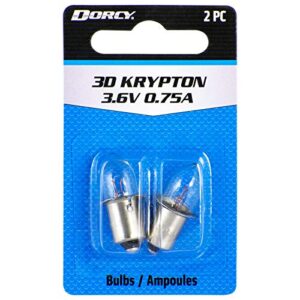 dorcy 3d-3.6-volt, 0.75a flange base krypton replacement bulb, 2-pack (41-1661) , silver