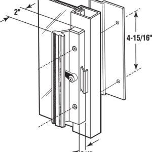 Prime-Line C 1006 Extruded Aluminum, Black, Sliding Patio Door with Clamp Type Latch (Single Pack)