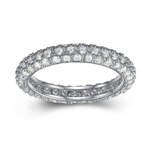 MORGAN & PAIGE Pavéd Eternity Ring - Classic Cubic Zirconia Pavé Ring Anniversary Eternity Band - 925 Sterling Silver Women’s Infinity Ring - Size 7