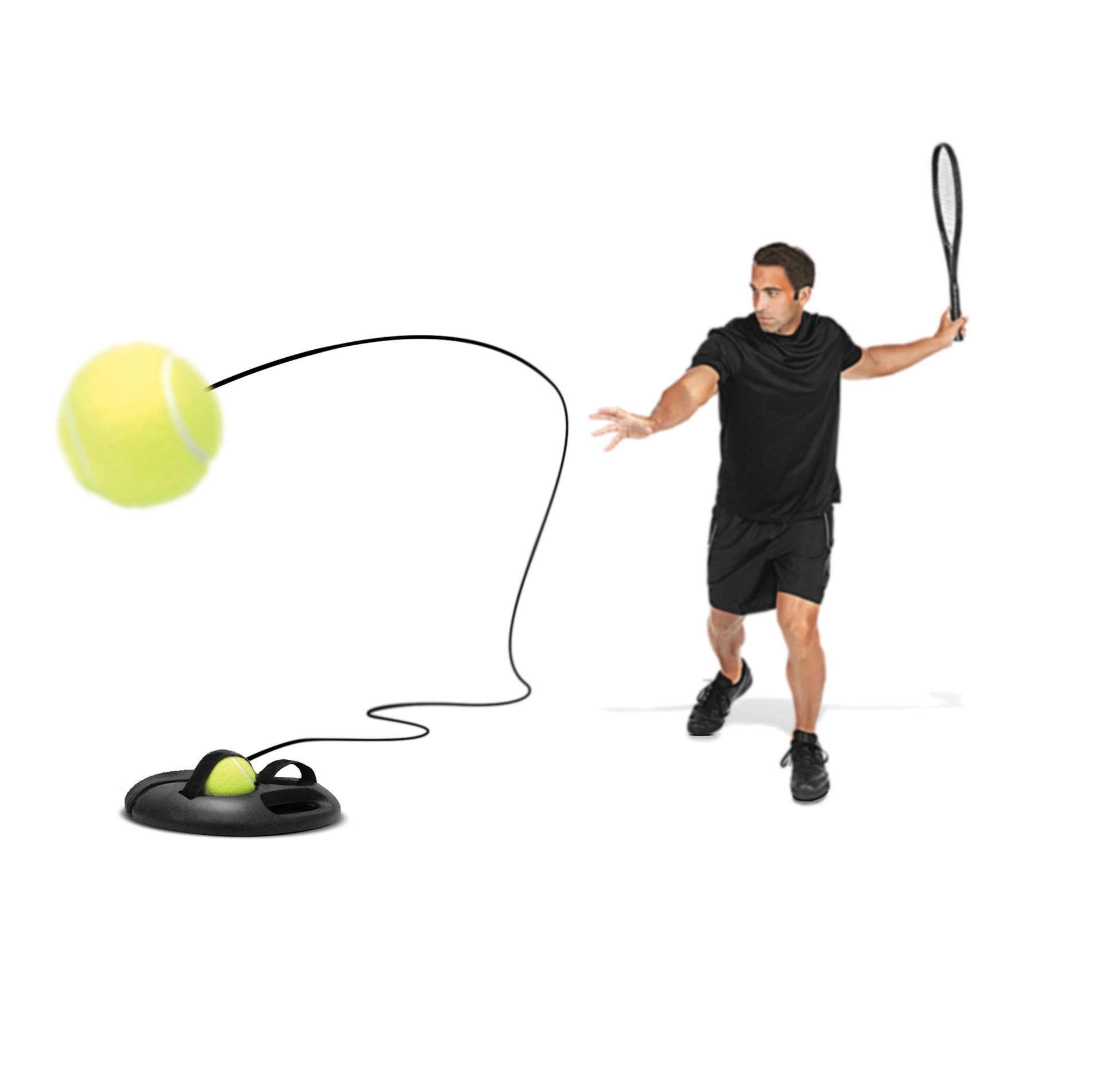 SKLZ Dual Swivel Tennis Ball Launcher, Multipurpose Trainer, 15-Foot Kinetic Cord, Ages 7 and Up