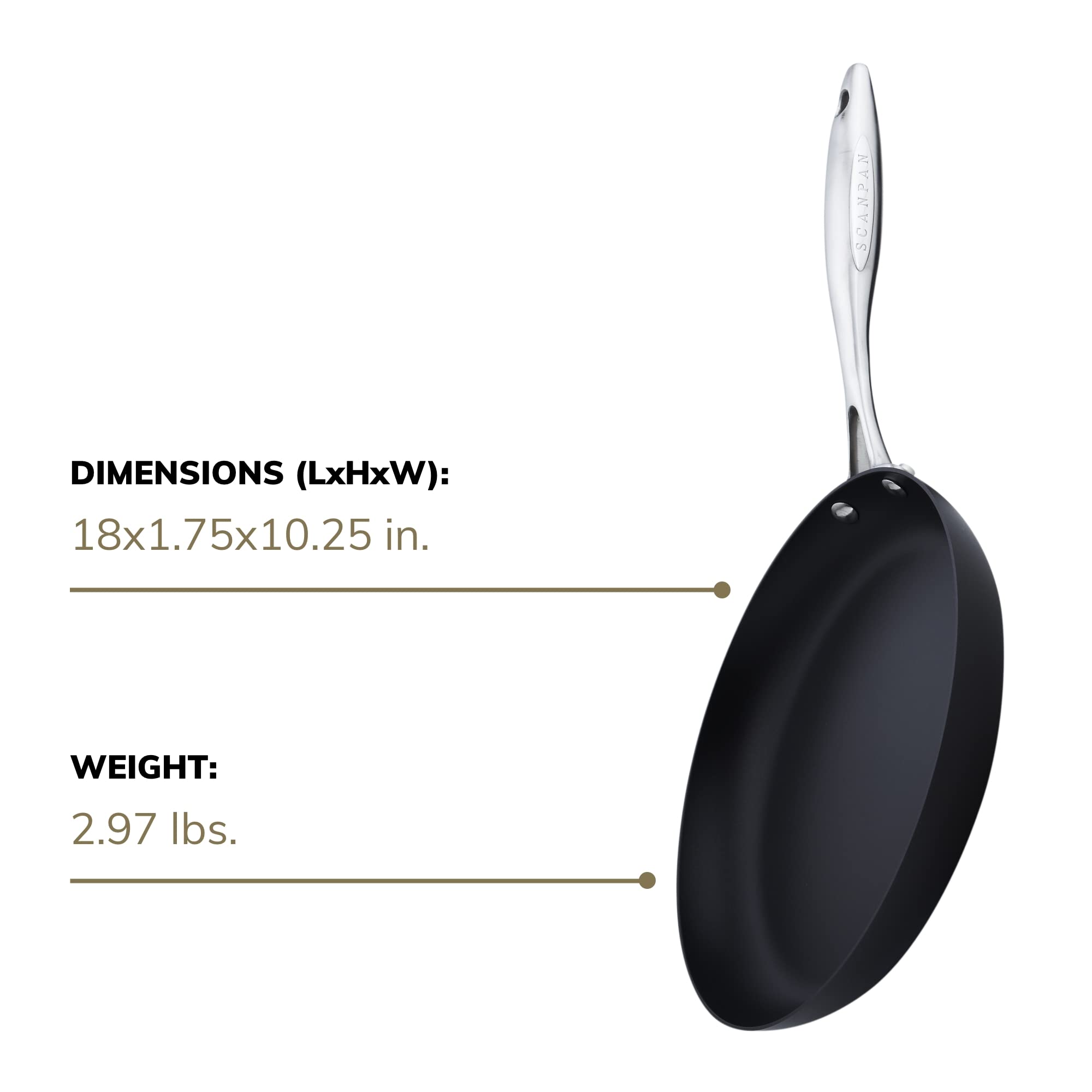 SCANPAN Professional 10.25” Fry Pan - Easy-to-Use Nonstick Cookware - Dishwasher, Metal Utensil & Oven Safe - Made in Denmark