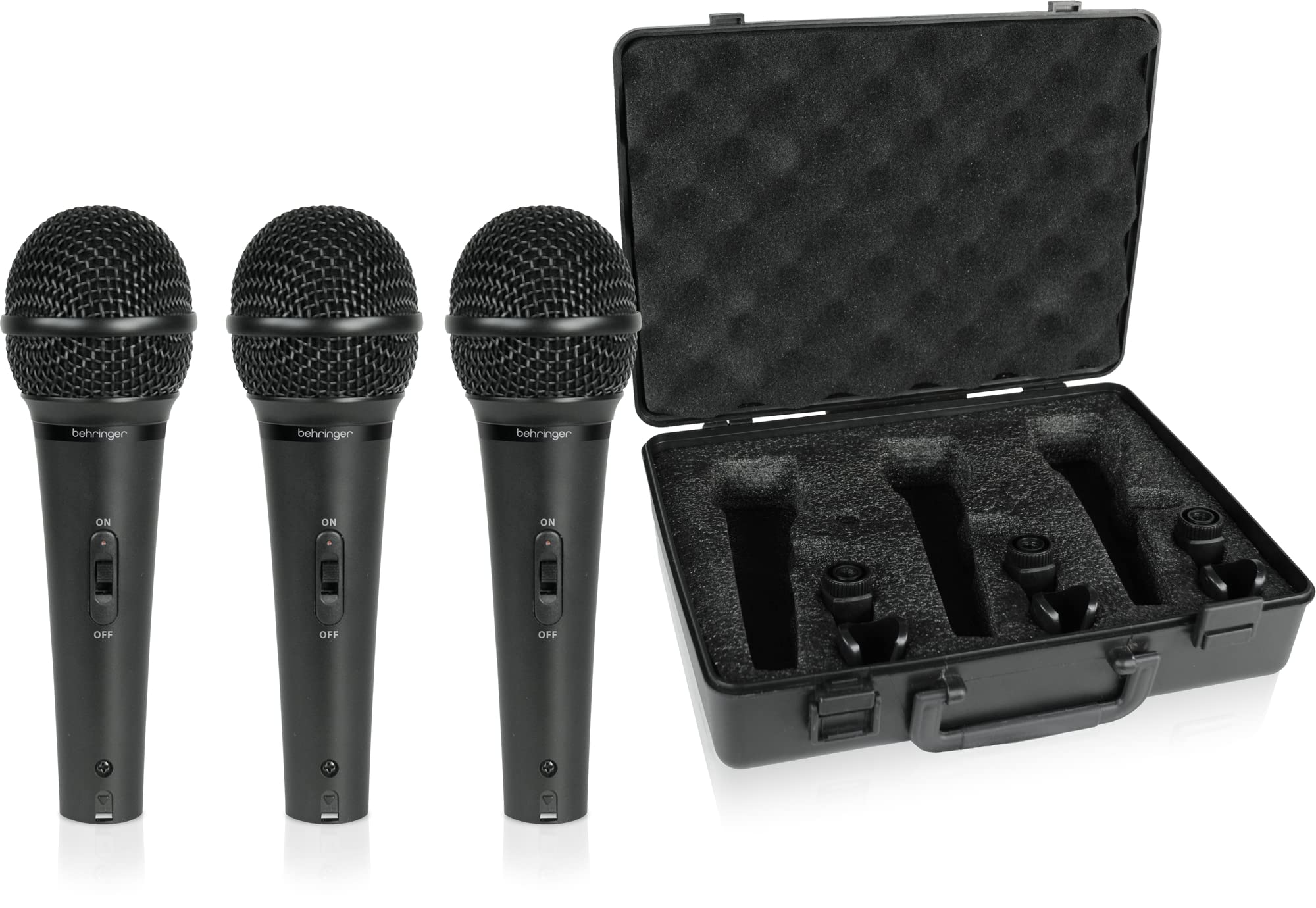 Behringer ULTRAVOICE XM1800S Dynamic Handheld Microphone, 3 Pack