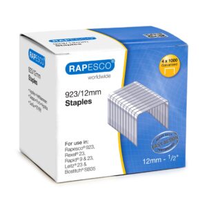 rapesco 923 type 1/2" galvanised staples, box of 4,000 (s92312z3)