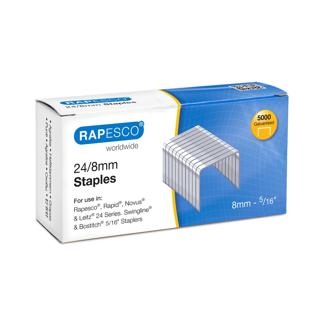 Rapesco Staples, 24/8 mm [Box of 5,000]