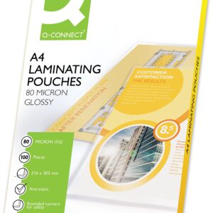 Q-Connect A4 80 Micron Laminating Pouch (Pack of 100)