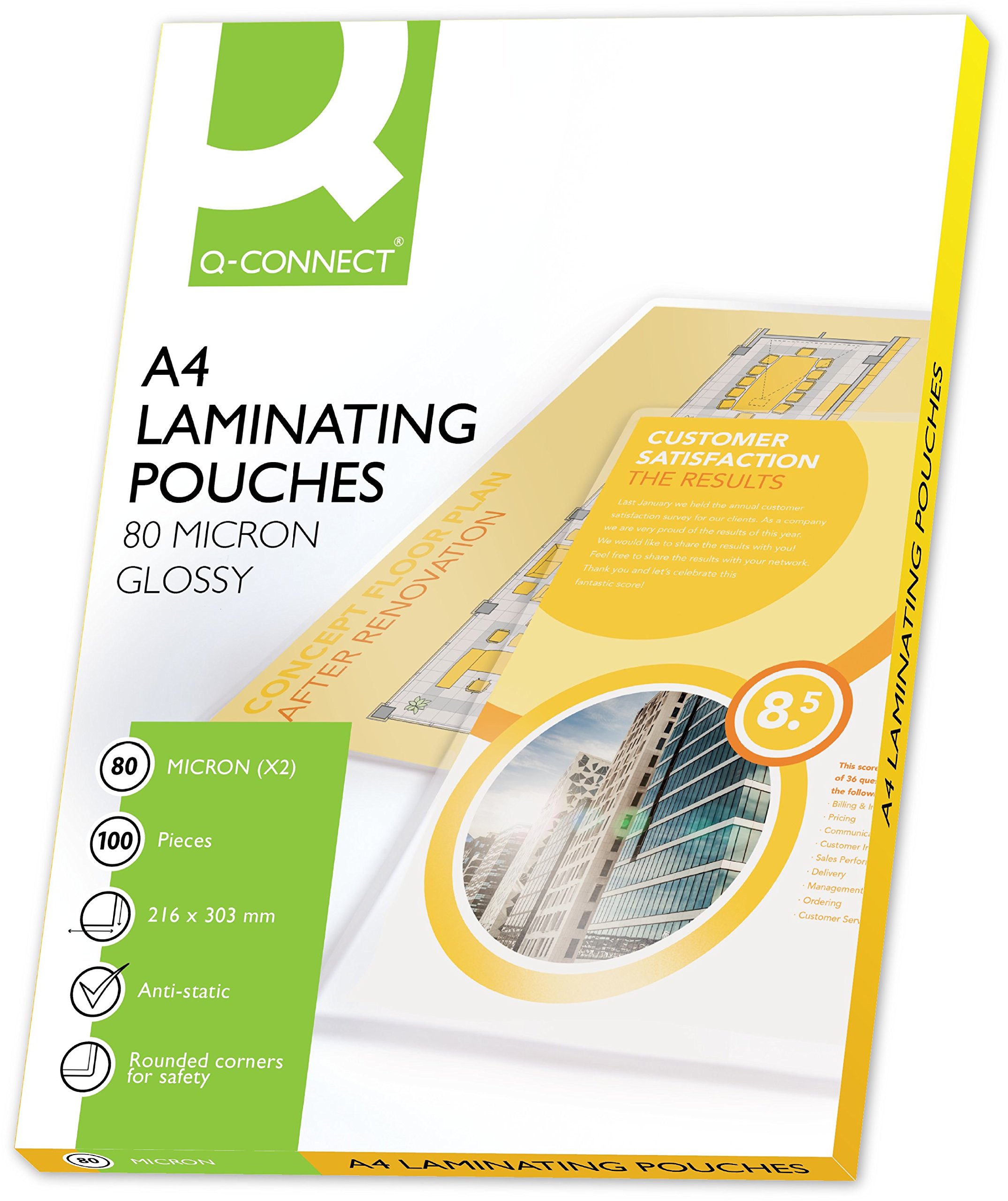 Q-Connect A4 80 Micron Laminating Pouch (Pack of 100)