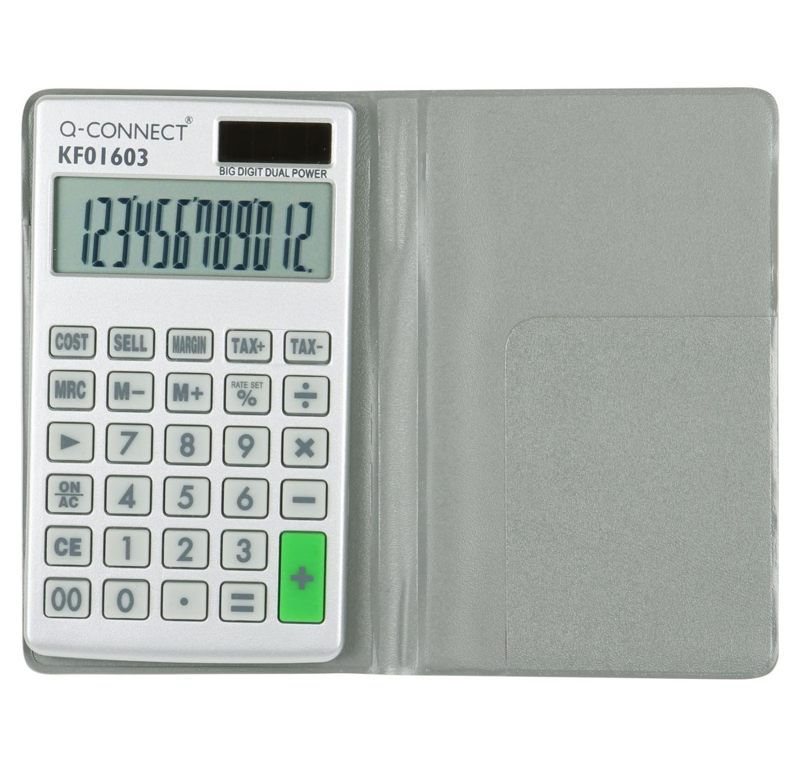 Q-Connect Silver Large 12-Digit Pocket Calculator KF01603