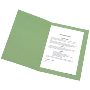 Q-Connect Square Cut Folder Medium Weight Foolscap KF01189, 250 g - Green, Pack of 100