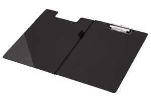 q connect foolscap/a4 pvc foldover clipboard - black