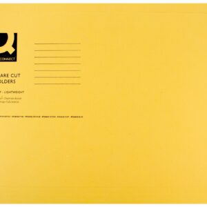 Q-Connect Light Weight 180gsm Foolscap Square Cut Folder - Yellow