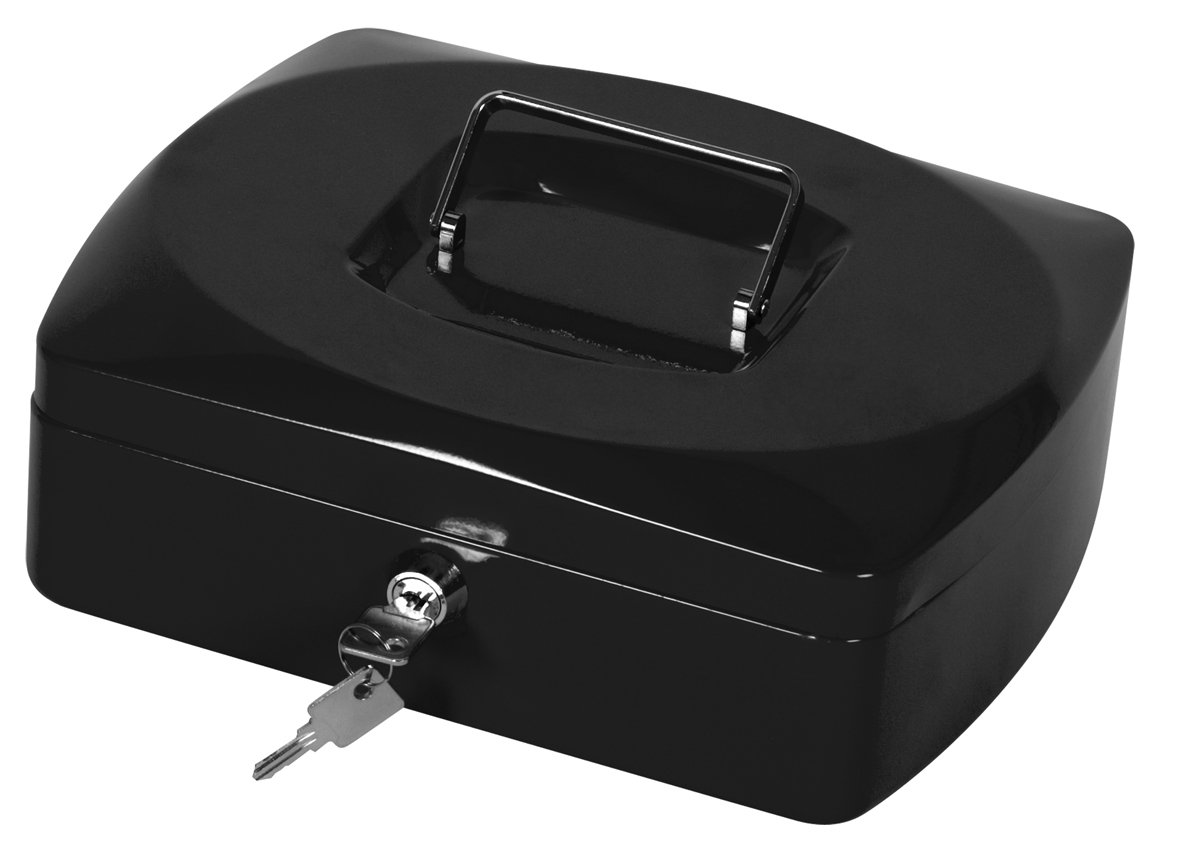 Q-Connect Cash Box 10 Inch Black