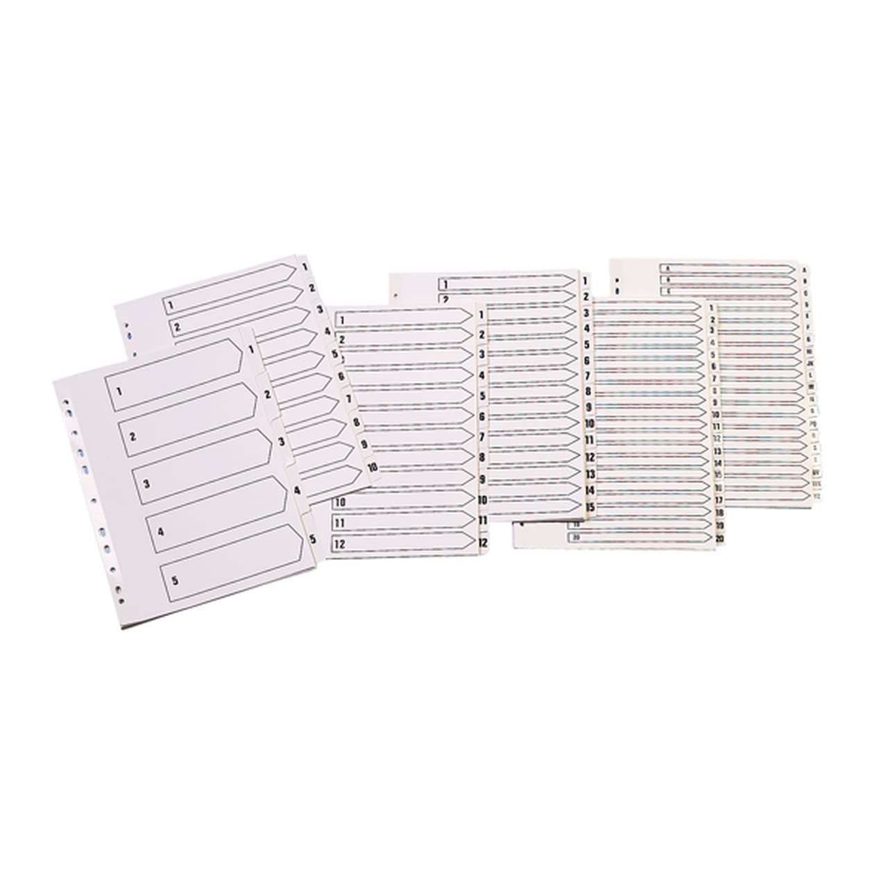 Q-Connect 1-5 Index Multi-Punched Reinforced Board Clear Tab A4 White KF01527