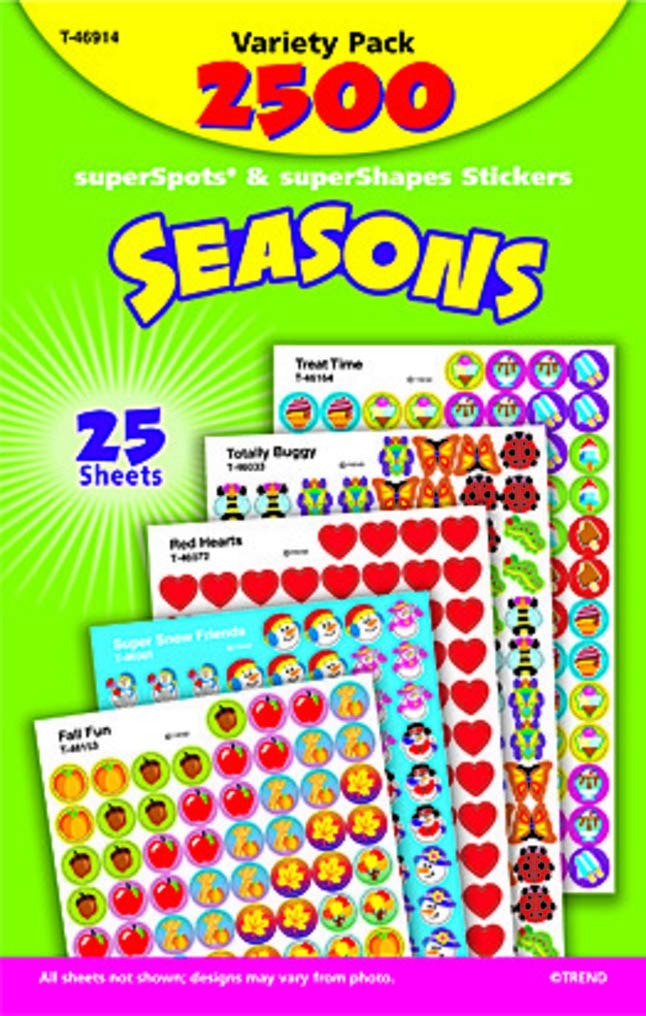 TREND enterprises, Inc. Seasons superSpots/superShapes VarPk, 2500 ct