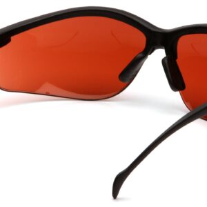 Pyramex Venture II Safety Eyewear, Sun Block Bronze Lens With Black Frame