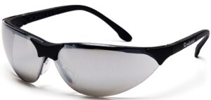 pyramex rendezvous safety eyewear silver mirror lens black frame