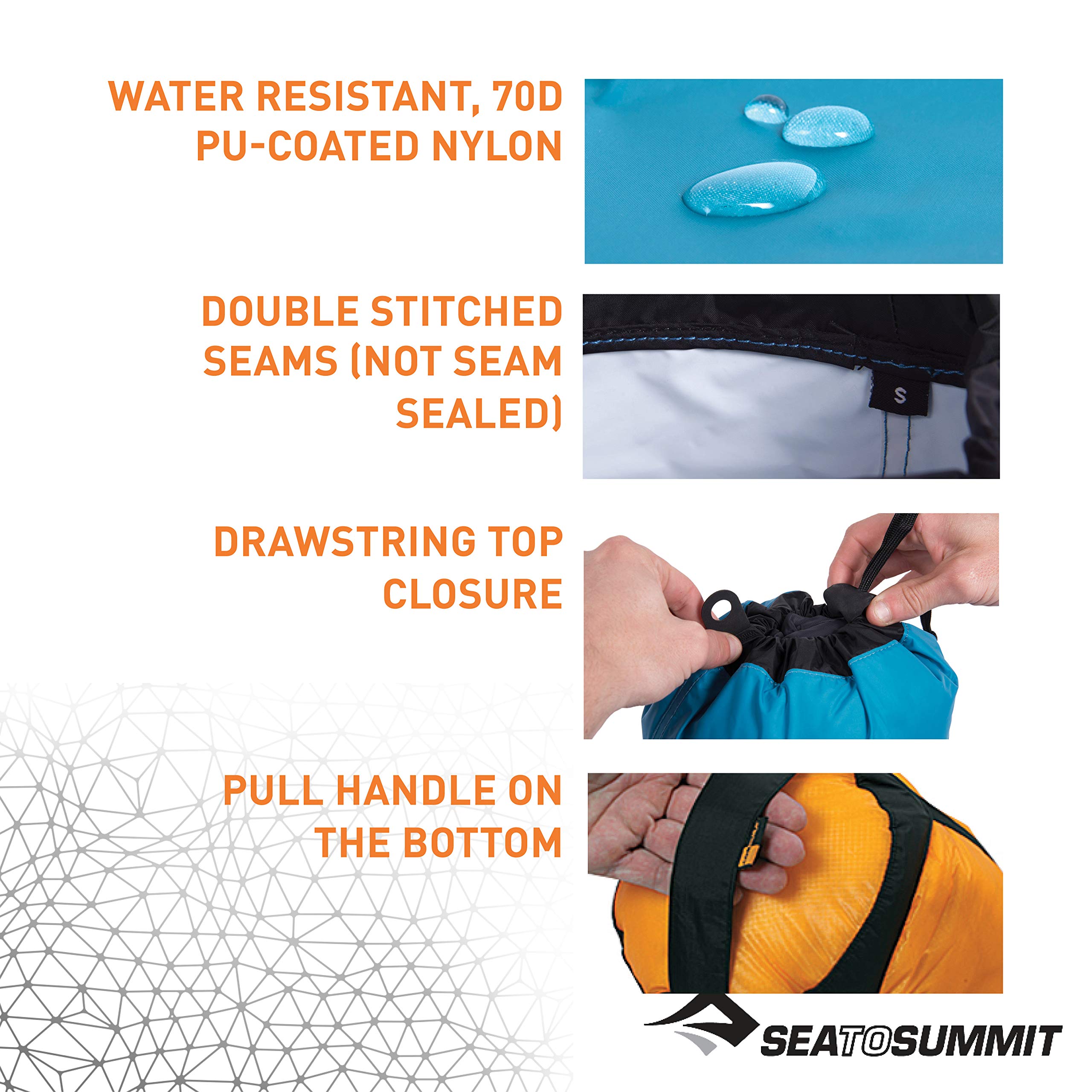 Sea to Summit Nylon Compression Sack, Space-Saving Outdoor and Travel Storage, Medium / 15 Liter