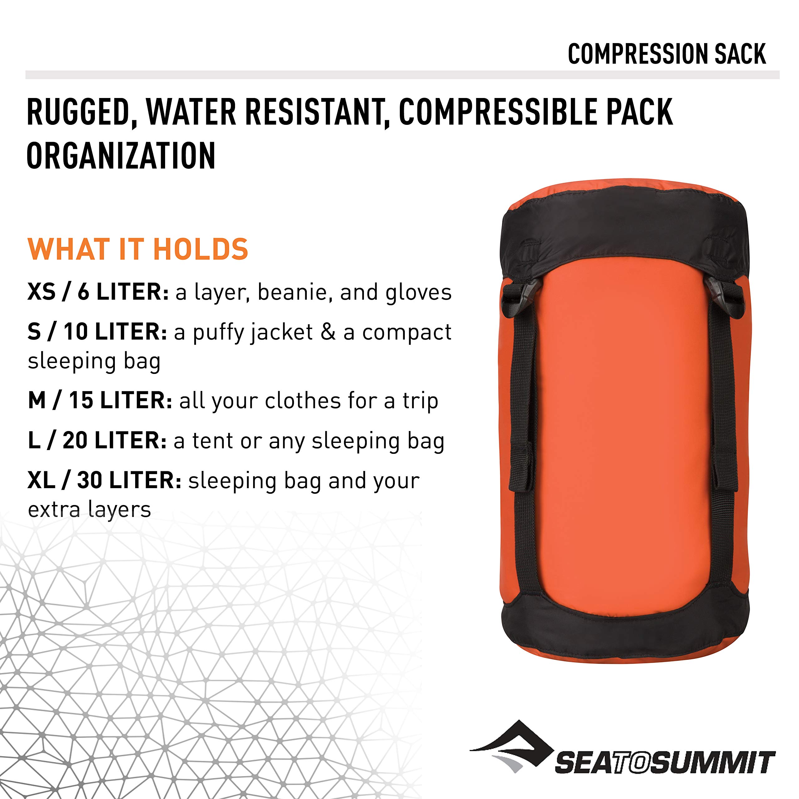 Sea to Summit Nylon Compression Sack, Space-Saving Outdoor and Travel Storage, Medium / 15 Liter