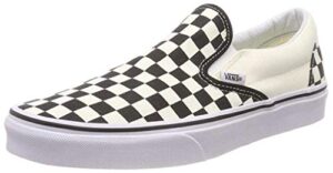 vans unisex adults' classic slip on, black/off white check, 5 uk