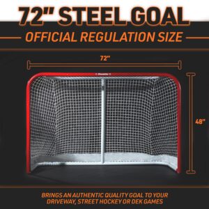 Franklin Sports Hockey Goal - NHL - Steel - 72 x 48 Inch - 1.5 Inch Tubing