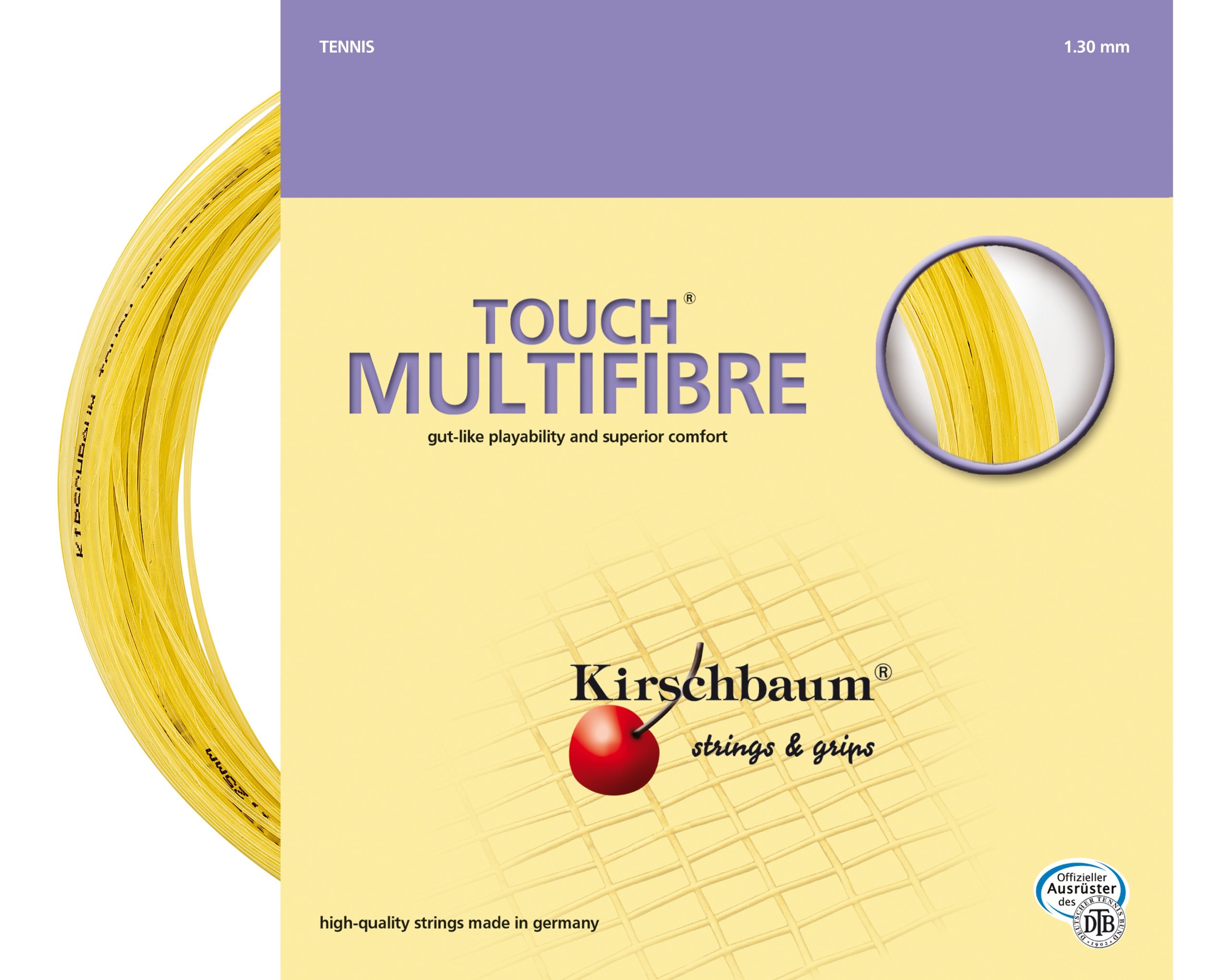 Kirschbaum Set Touch Multifibre Tennis String, 1.30mm/16-Gauge, Natural