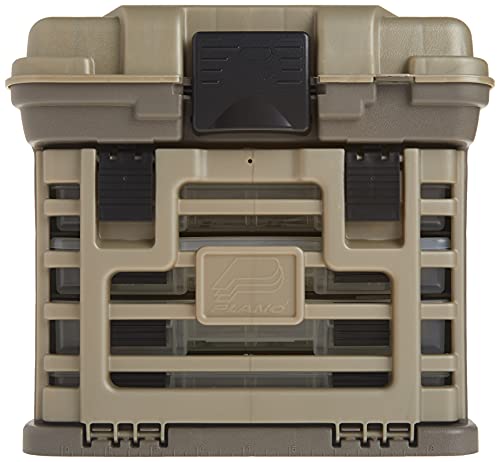 Plano Molding 135430 Stow N' Go Pro Rack with 4 #23500s Prolatch Organizers,Graphite Gray, Sandstone