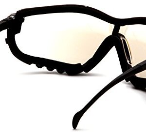 Pyramex V2G Safety Glasses, Black Frame/Indoor-Outdoor Mirror Anti-Fog Lens