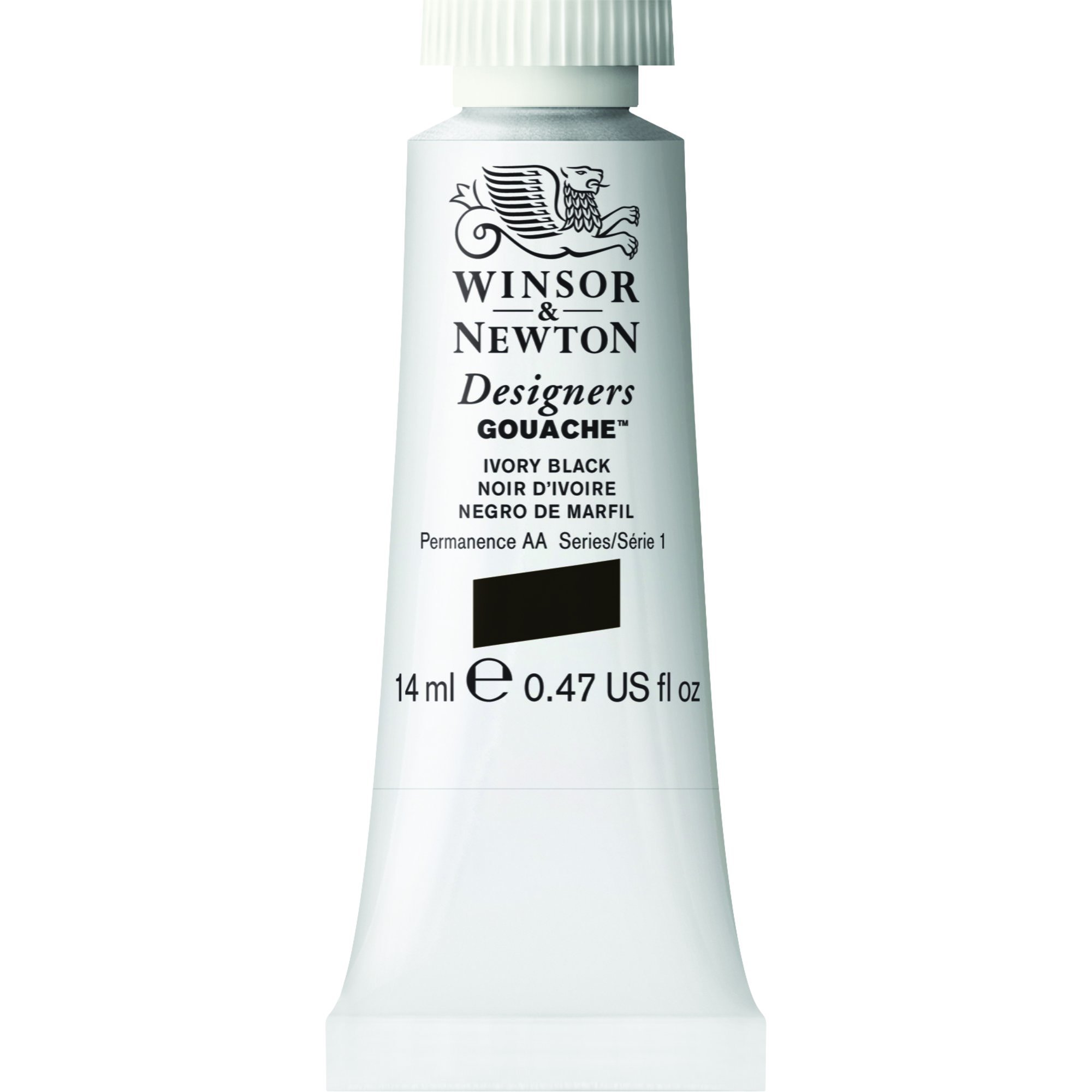 Winsor & Newton Designer's Gouache, 14 ml (0.47oz) tube, Ivory Black