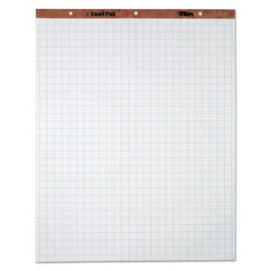 tops easel pad, 3-hole punched, white, 15 lb, 1" squares, 50 sh/pd, 4 per carton (7900)