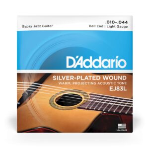 D'Addario Gypsy Jazz Acoustic Guitar Strings - EJ83L - Ball End - Light, 10-44