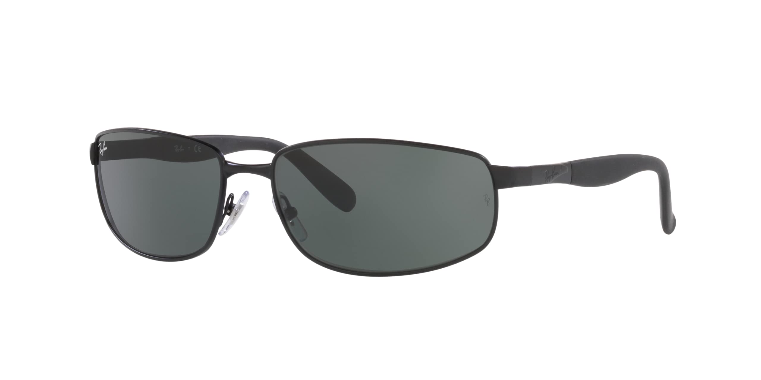 Ray-Ban Man Sunglasses Black Frame, Crystal Green Lenses, 61MM