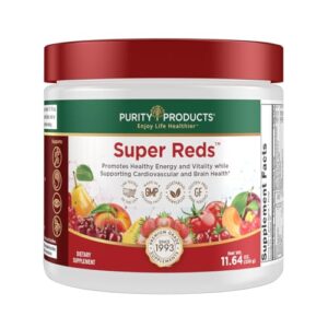 purity products super reds powder phytonutrient superfood drink mix w/floraglo lutein - phytonutrient blend containing polyphenols, antioxidants & more - 330 grams - 30 day supply