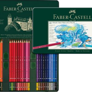 Faber Castell Albrecht 117560 Dura Watercolor Pencils, 60 Colors, Can