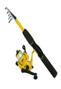 eagle claw pk56ts pack-it spin combo telescopic rod (1 piece), yellow, 5-feet 6-inch