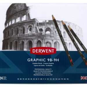 Derwent Graphic Pencils, Metal Tin, 24 Count (34202)