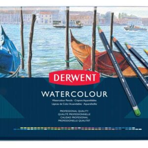 Derwent Colored Pencils, WaterColour, Water Color Pencils, Drawing, Art, Metal Tin, 72 Count (32889)