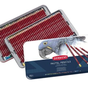 Derwent Pastel Pencils, 4mm Core, Metal Tin, 72 Count (32996)