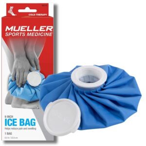 mueller sports medicine reusable ice pack, cold bag for injuries and pain relief, cold therapy, blue, 9 inch bag