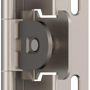 Amerock | Single Demountable Cabinet Hinge | 1/2 inch (12.7 mm) Overlay Hinge | Satin Nickel | 2 Count (pack of 1) | Self-Closing Hinge | Cabinet Door Hinge