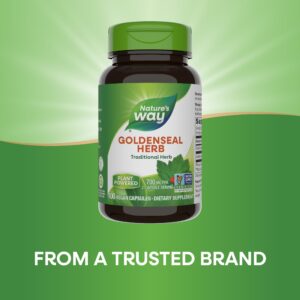 Nature's Way Goldenseal, Traditional Herb, 700 mg per 2-Capsule Serving, Non-GMO Project Verified, Vegan, 100 Capsules