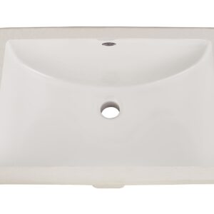 American Standard 0614000.020 Studio Ceramic Undermount Rectangular Bathroom Sink, 18'' L x 12'' W x 16.43'' H, White